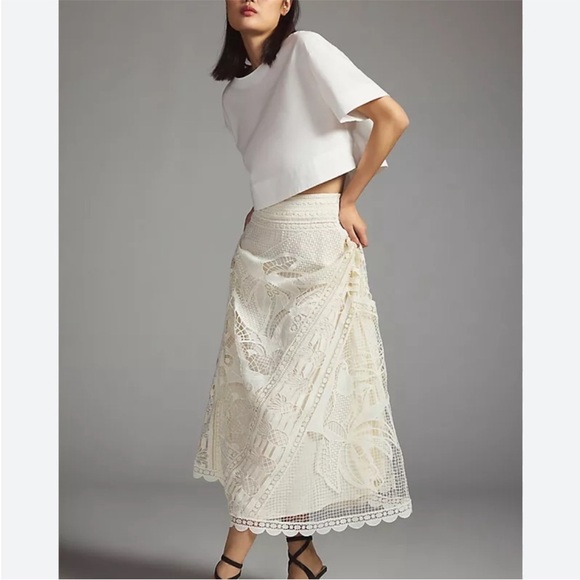 FARM Rio Dresses & Skirts - FARM Rio White pineapple lace maxi skirt